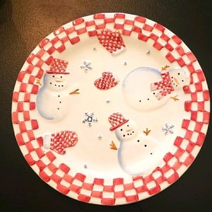 Bath & Body Works Vintage Snowman Plate